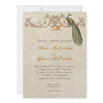 Vintage Peacock & Etchings Burnt Orange Wedding