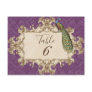 Vintage Peacock & Etchings, Table Number Card
