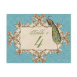 Vintage Peacock & Etchings, Table Number Card postcards