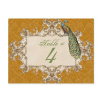 Vintage Peacock & Etchings, Table Number Card
