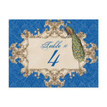 Vintage Peacock & Etchings, Table Number Card