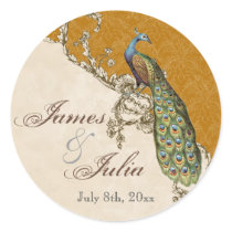 Vintage Peacock & Etchings  Wedding Seal