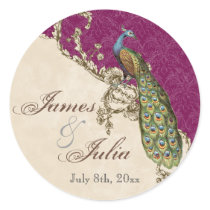 Vintage Peacock & Etchings  Wedding Seal