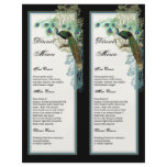 Vintage Peacock, Feathers, 2 up, Dinner Menu Sheet Full Color Flyer