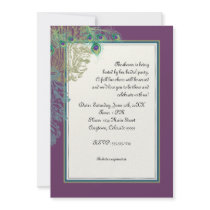 Vintage Peacock, Feathers n Etchings - Invitation