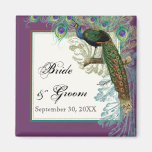 Vintage Peacock, Feathers n Etchings Save the Date Magnet
