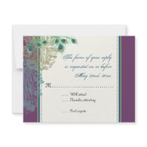 Vintage Peacock, Feathers  RSVP response card