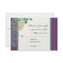 Vintage Peacock, Feathers  RSVP response card