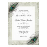 Vintage Peacock Feathers Wedding Invitations