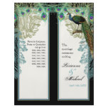 Vintage Peacock, Feathers - Wedding Program Full Color Flyer