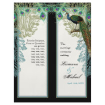 Vintage Peacock, Feathers - Wedding Program