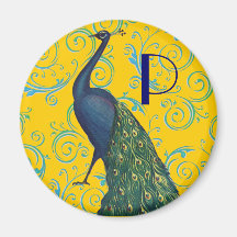 Vintage Peacock Fridge Magnet