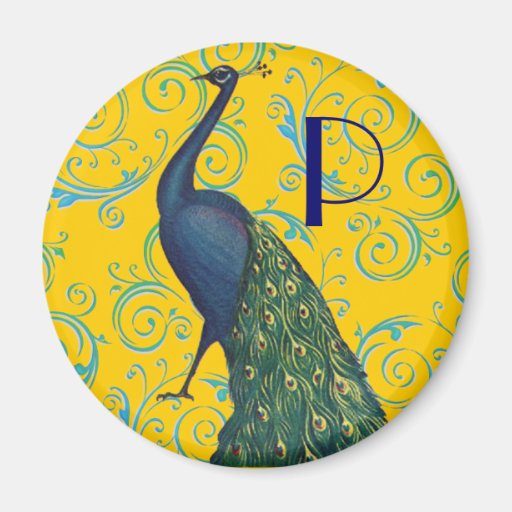Vintage Peacock Fridge Magnet