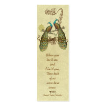 Vintage Peacock Love Birds Wedding Tags Business Card