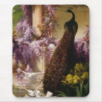 Vintage Peacock Mouse Pads