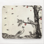 Vintage Peacock on Love Tree mousepads