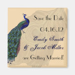 Vintage Peacock Save the Date Magnets