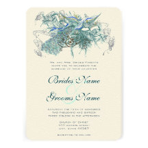 Vintage Peacock  Wedding Invitations