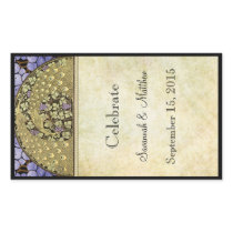 Vintage Peacock Wedding Wine Label