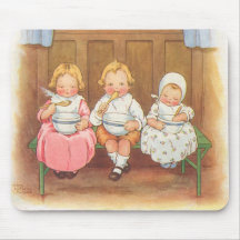 Vintage Pease Porridge Hot Childrens Nursery Rhyme Mousepads