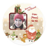 Vintage Personalised Photo Christmas Stickers