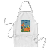 Vintage Peter Peter Pumpkin Eater Nursery Rhyme Apron