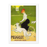 Vintage Peugeot Woman Riding Cycle with Dog Runnin Postcards