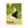 Vintage Peugeot Woman Riding Cycle with Dog Runnin