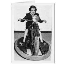 Vintage Photo - Girl on Cycle Greeting Card