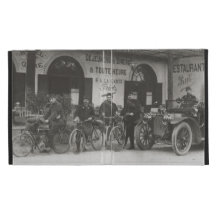 Vintage photo of French soldiers, car, motorbike iPad Folio Cover