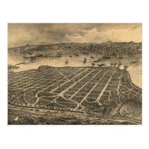 Vintage Pictorial Map of Coronado Beach (1880) Postcards