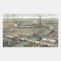 Vintage Pictorial Map of Paris (1900) Rectangle Sticker