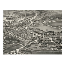 Vintage Pictorial Map of Sandwich MA (1884) Post Card