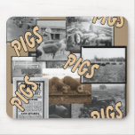 Vintage pig hog swine photographs mousepads