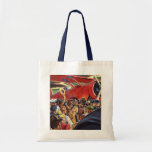 Vintage Pilot, Woman and Aeroplane with Paparazzi Canvas Bag