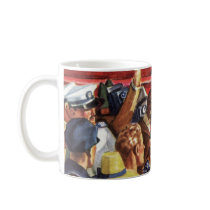 Vintage Pilot, Woman and Aeroplane with Paparazzi Coffee Mugs