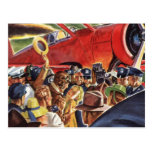 Vintage Pilot, Woman and Aeroplane with Paparazzi Postcards