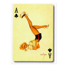 vintage pin up ace post card