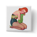 Vintage Pin Up Girl Sexy Red Head buttons