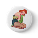 Vintage Pin Up Girl Sexy Red Head buttons