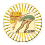 Vintage Pin Up Girl Round Stickers