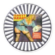 Vintage Pin Up Girl Round Sticker