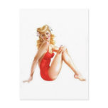 vintage pin up red postcards
