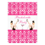 Vintage Pin Up Show Girls Damask Bachelorette Custom Invitation