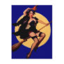 Vintage Pin Up Witch Postcard