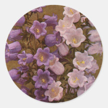 Vintage Pink and Purple Bell Flowers Stickers