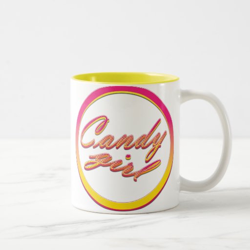 Vintage pink candy girl cup with dots mugs