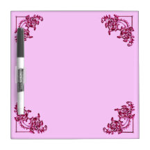 VINTAGE PINK FLORAL SWIRL DRY ERASE BOARD