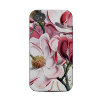 Vintage Pink Magnolia Flower Botanical Iphone 4 Tough Covers