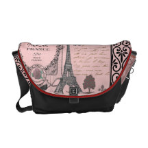 Vintage Pink Paris Collage bag Commuter Bags